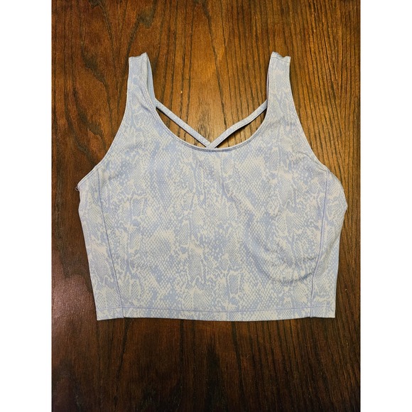 ZELOS Other - Zelos Womens Blue Snakeskin Print Longline Sports‎ Bra Yoga Crop Top Small